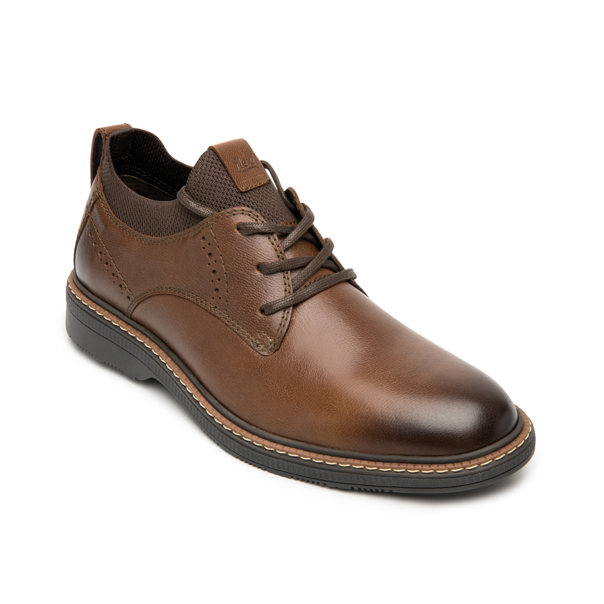 Derby Agujetas Flexi para Hombre con Stretch Style Estilo 412801 Tan