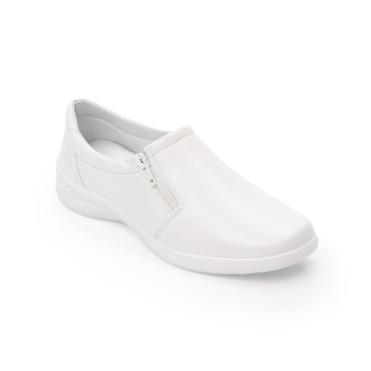 Loafer Con Cierres Flexi para Mujer con Plantilla Removible Estilo 48303 Blanco