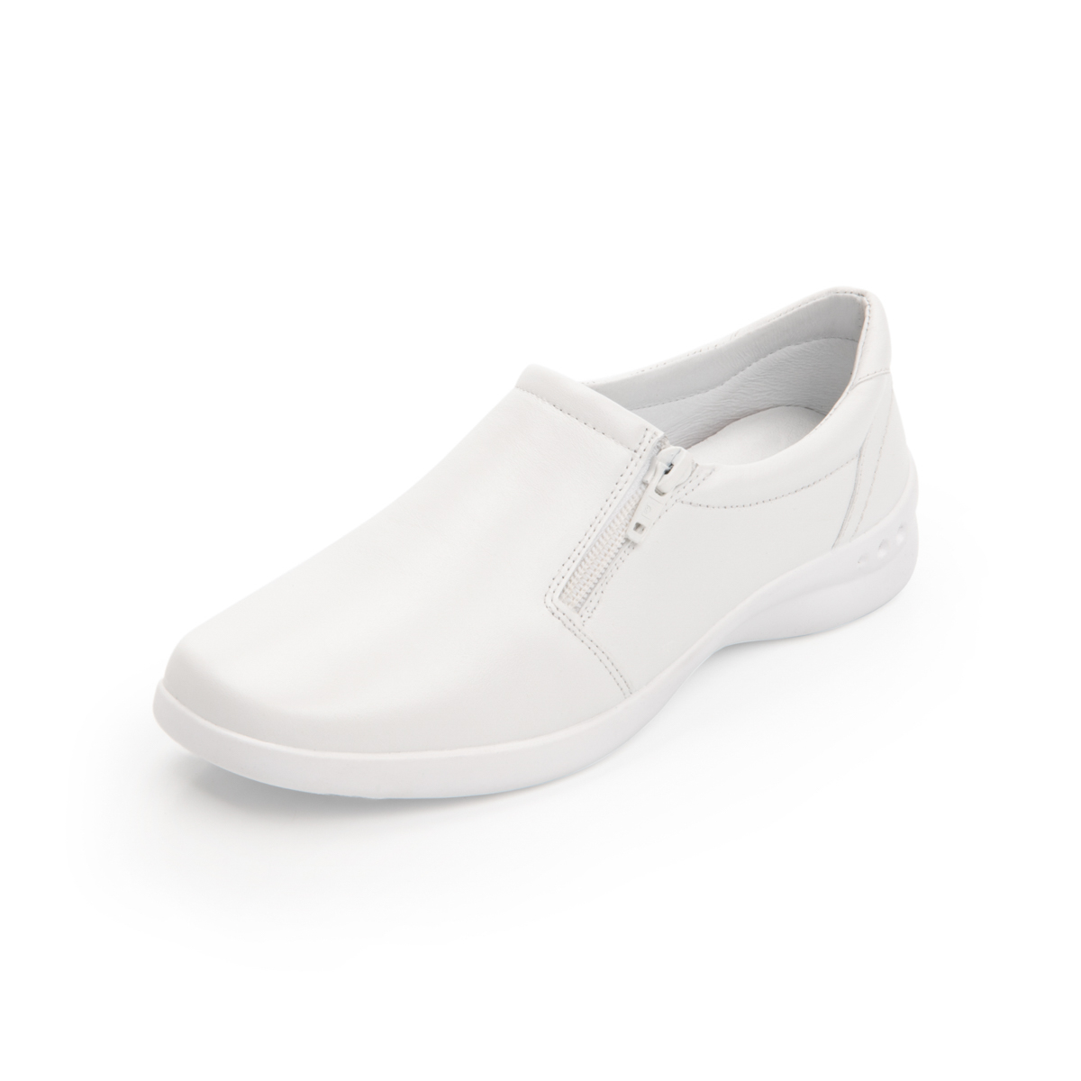 Loafer Con Cierres Flexi para Mujer con Plantilla Removible Estilo 48303 Blanco