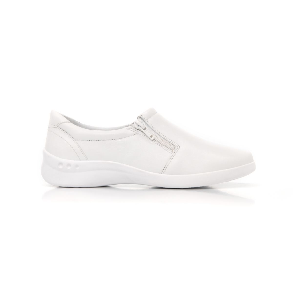 Loafer Con Cierres Flexi para Mujer con Plantilla Removible Estilo 48303 Blanco