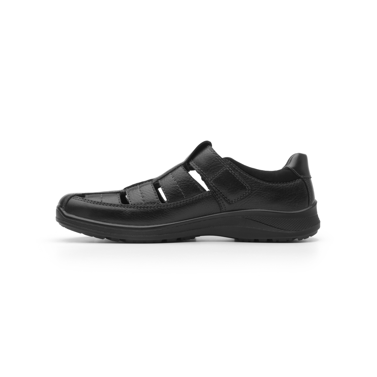 Sandalia Urbana Flexi Con Piel Graneada Para Hombre - Estilo 50807 Negro