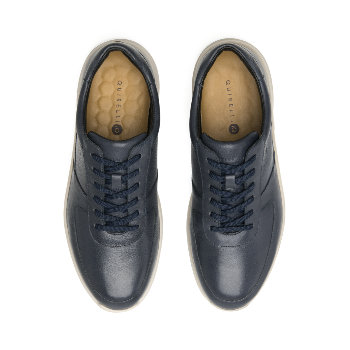 Men's Quirelli Leather Shoes Style 703805 Navy