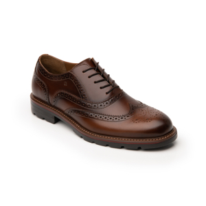 Men's Bostonian Quirelli shoe with contrast sole Style 88602 Cognac