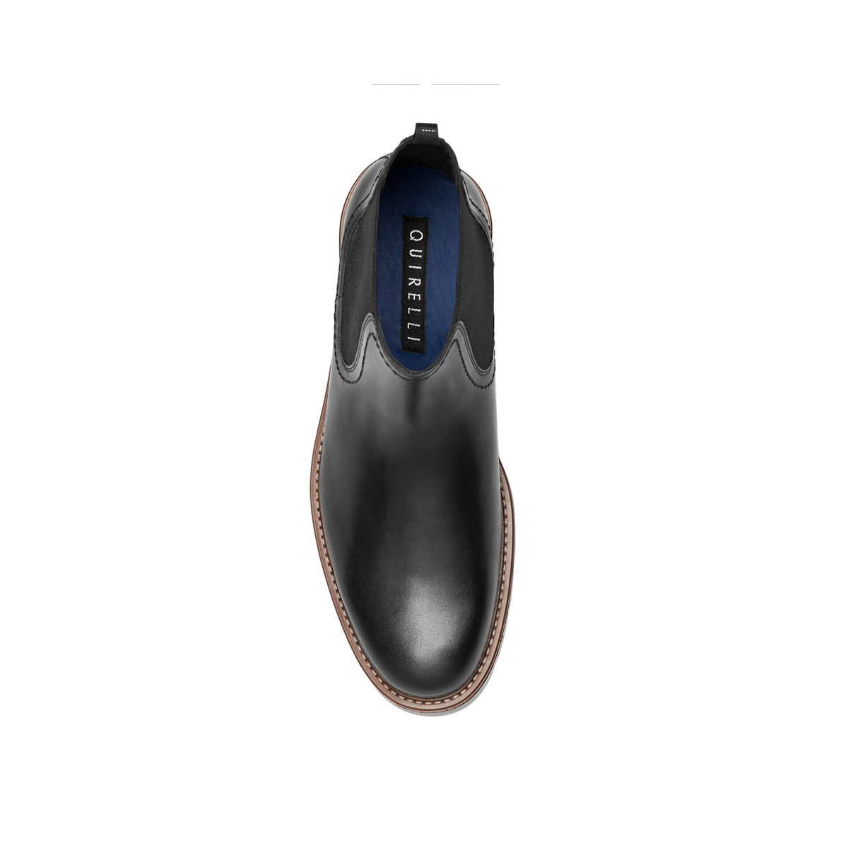 Botín Casual Quirelli 100% De Piel Para Hombre - Estilo 88606 Negro