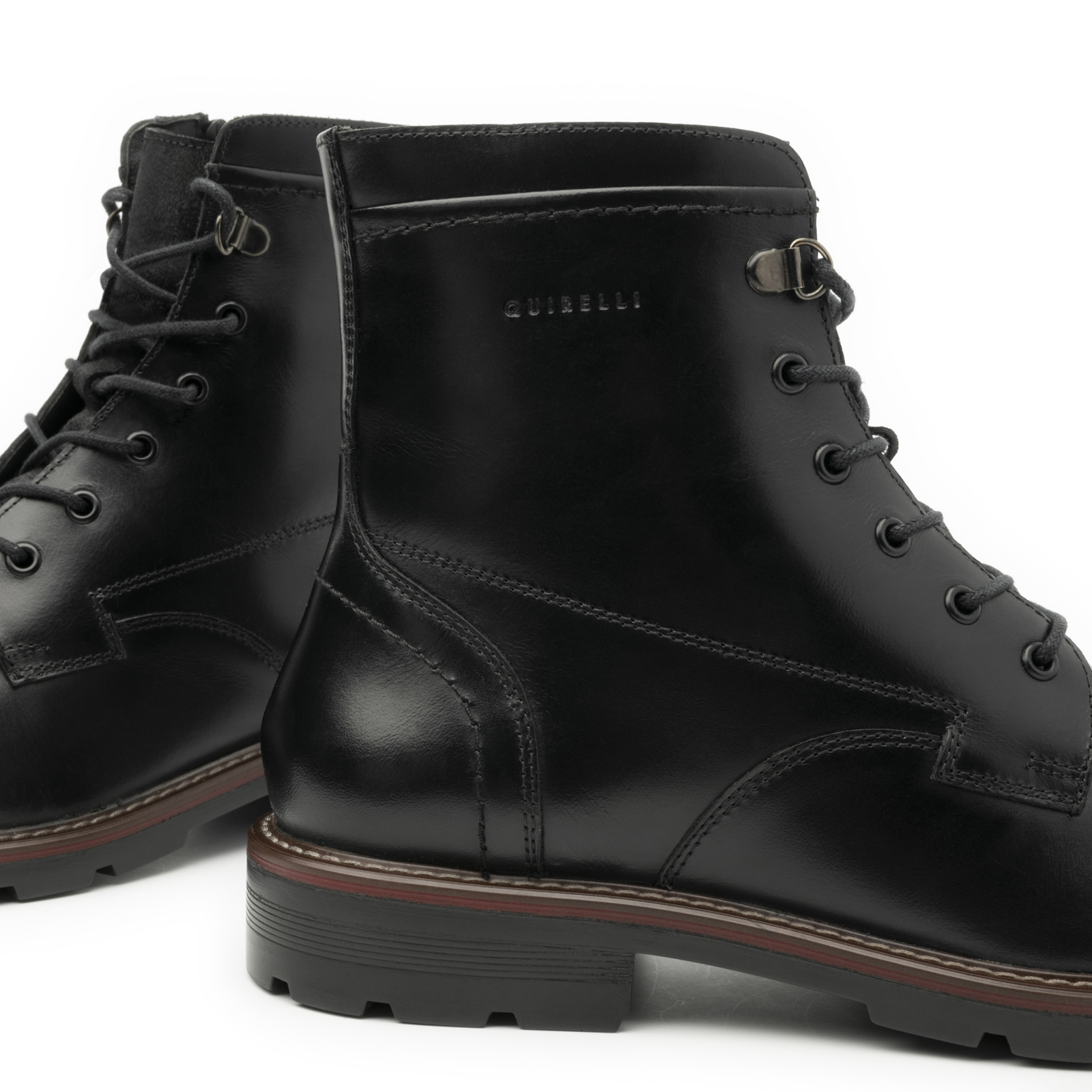 Bota Utilitaria Lisa Quirelli para Hombre Estilo 88609 Negro