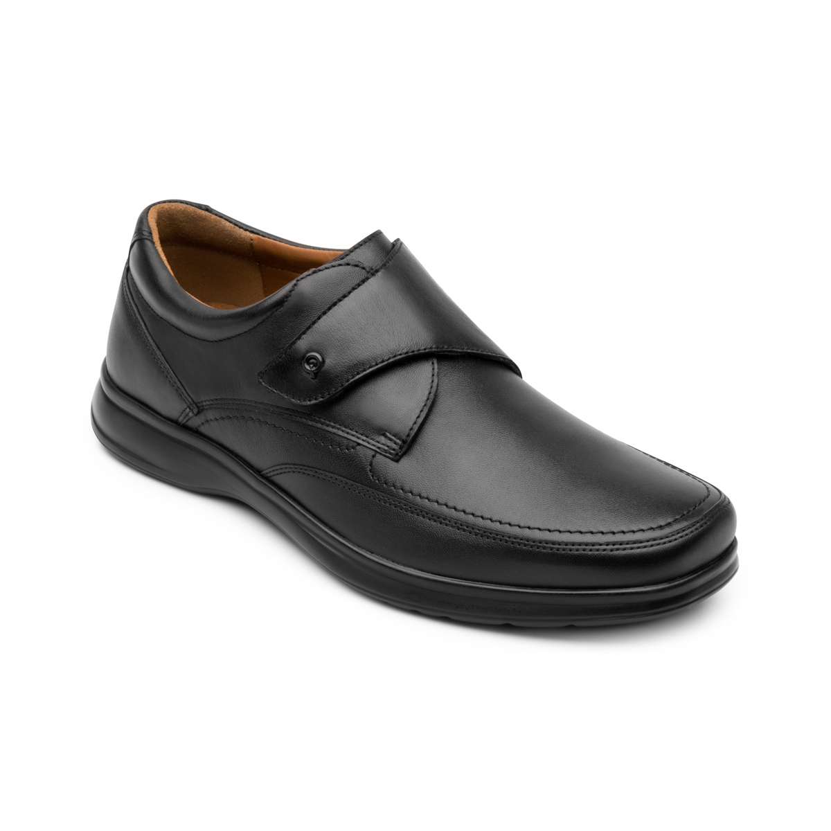 Calzado Piel Con Ajuste Velcro Quirelli para Hombre con Plantilla Hexafoam Estilo 88714 Negro