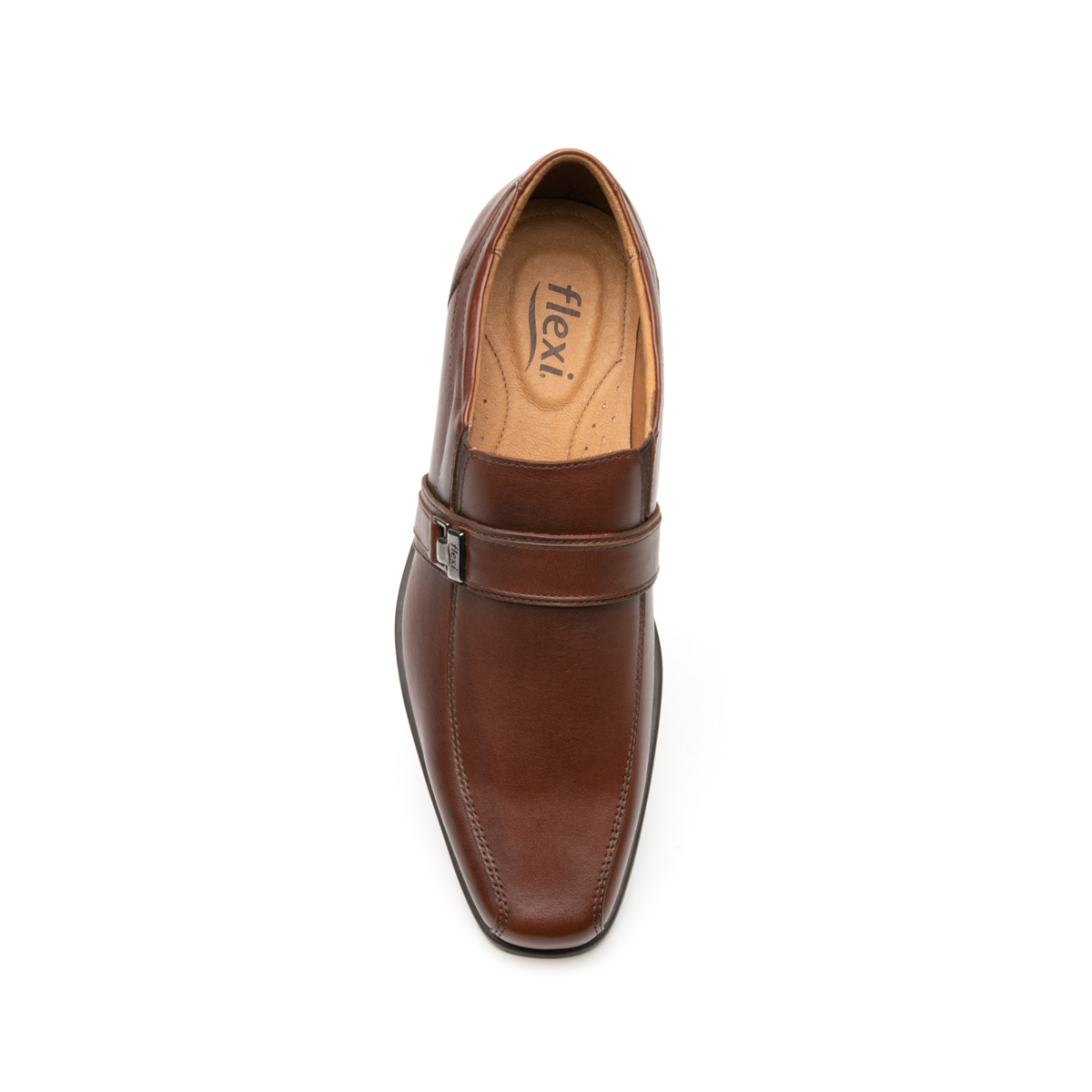 Men's Flexi Moccasin Shoe with Front Buckle Style 90712 Tan