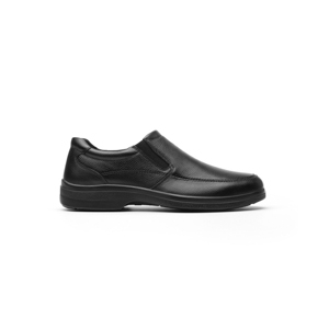 Men's Flexi Service/Clinic Moccasin with Side Elastics - Style 91608 Black